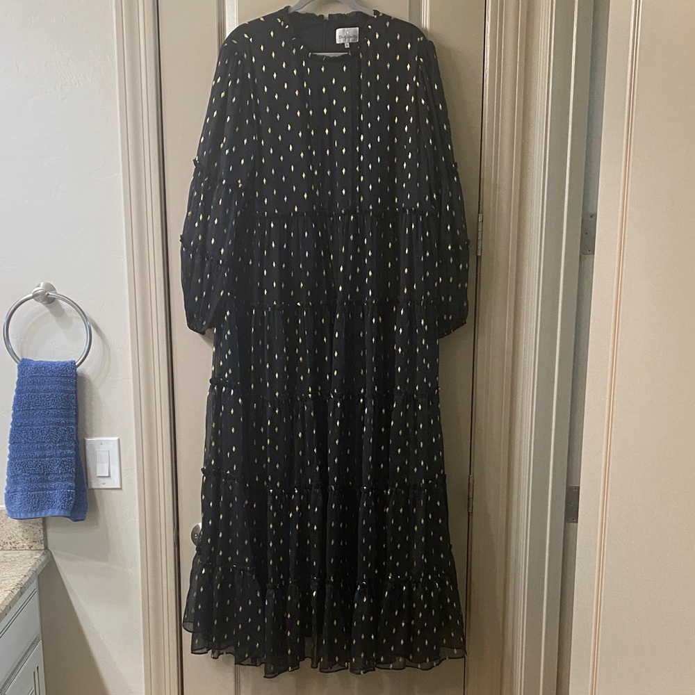 Dainty Jewells Black Dress with Gold Accents